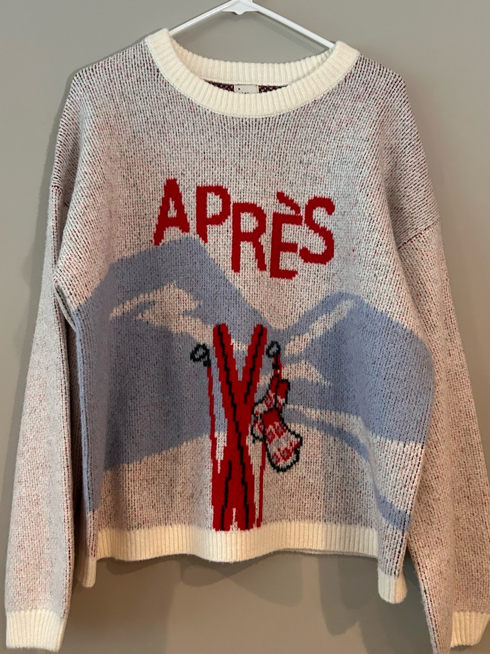 A New Day Aprés Ski Graphic Crewneck Chunky Sweater